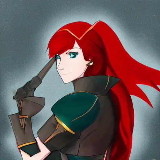 Prompt: Photorealistic portrait of Pyrrha Nikos from RWBY, sharp, detailed, award winning, vibrant, colorful, beautiful