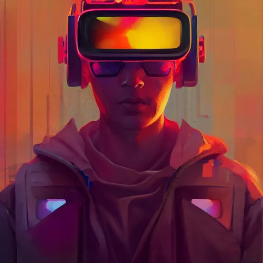 Image similar to artwork of a tv - headed man with a tv on his head, cyberpunk style, cmyk, yellow scene color, concept art, super detailed, 4 k hd, trending on artstation, digital painted, low contrast, made by greg rutkowski and viktoria gavrilenko