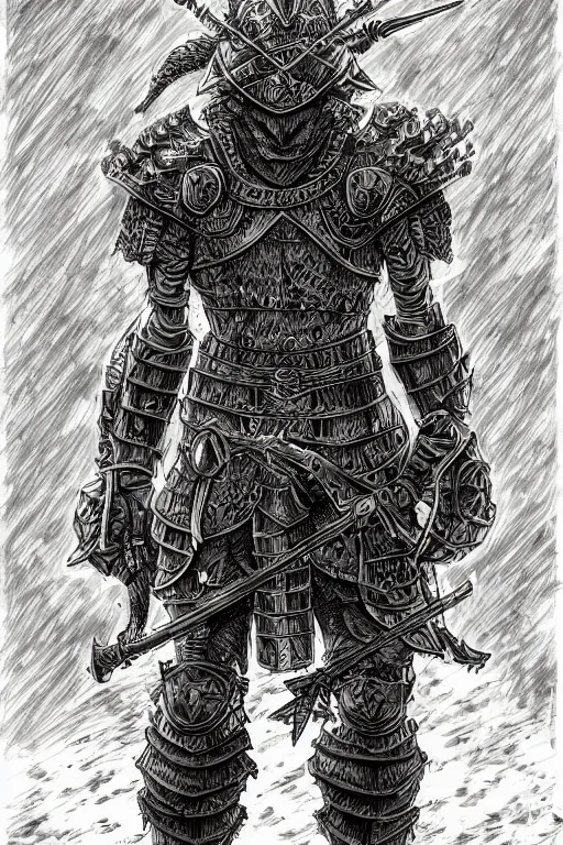 Image similar to human warrior, toad themed armour, bog, symmetrical, highly detailed, digital art, sharp focus, trending on art station, kentaro miura manga art style