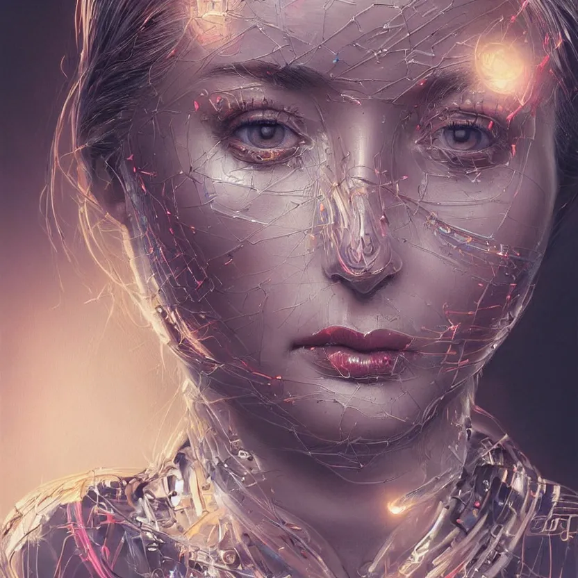 Image similar to a highly detailed photo of very intricate female face portrait, futurism, rococo cyber neon lighting, detailed futuristic fibonacci jewelry, profile posing, hyper photorealistic, crispy quality, digital photography, trending in pinterest, cinematic, 4 k ultra hd, art by pascal blanche, art by greg rutkowski, art by artgerm,