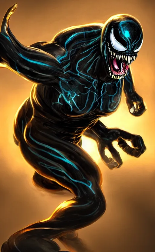 Image similar to venom as ironman, dynamic lighting, photorealistic fantasy concept art, trending on art station, stunning visuals, terrifying, creative, cinematic