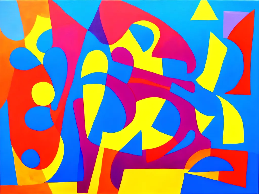 Prompt: abstract painting using shapes, made by lygia clarke