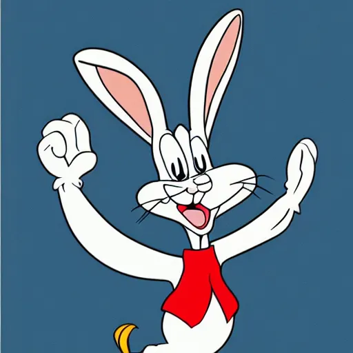 Prompt: bugs bunny, corporate memphis art style