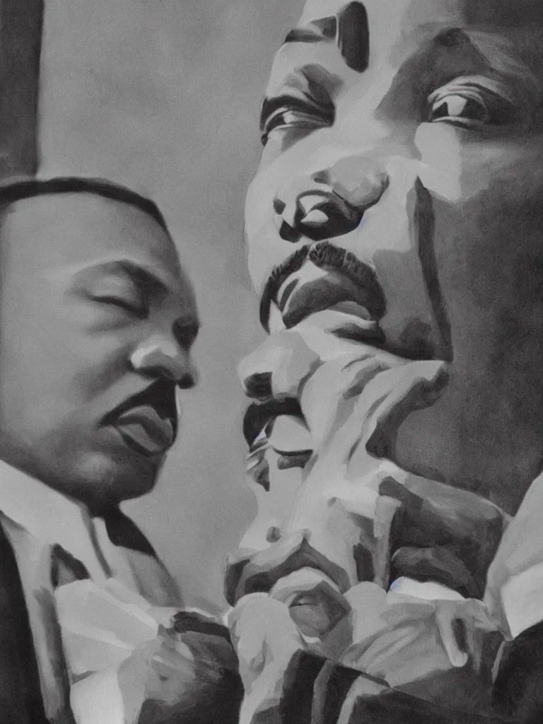 Image similar to Martin Luther king, portrait by David friedric