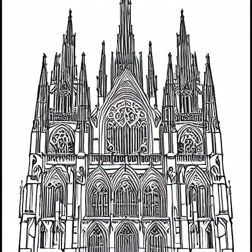 Image similar to cathedral, coloring book,