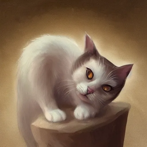 Prompt: A cute cat figure by charlie bowater