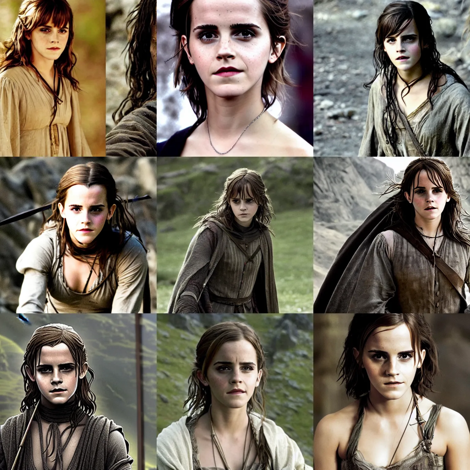 Prompt: Emma Watson as Aragorn