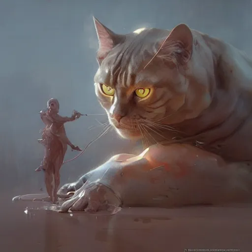 Prompt: liquid cat, highly detailed, smooth, artstation, digital illustration by Ruan Jia and Mandy Jurgens and Artgerm and Wayne Barlowe and Greg Rutkowski and Zdislav Beksinski