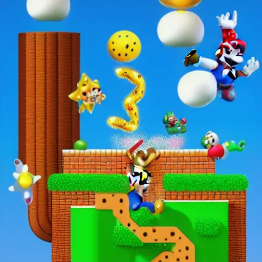 Image similar to surreal super mario