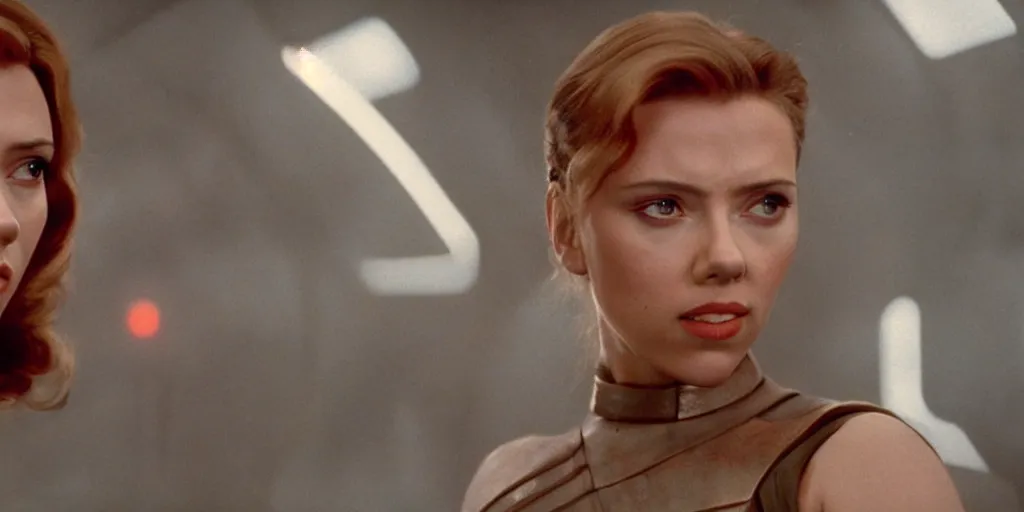 Image similar to a still of Scarlett Johansson in Star Wars (1977)