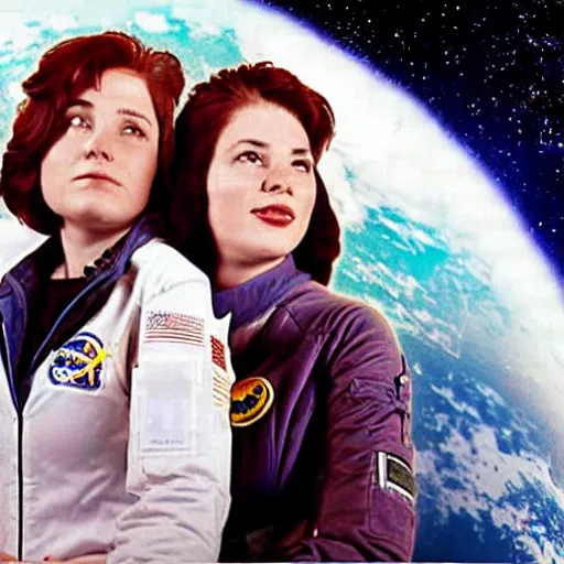 Image similar to lesbians in space