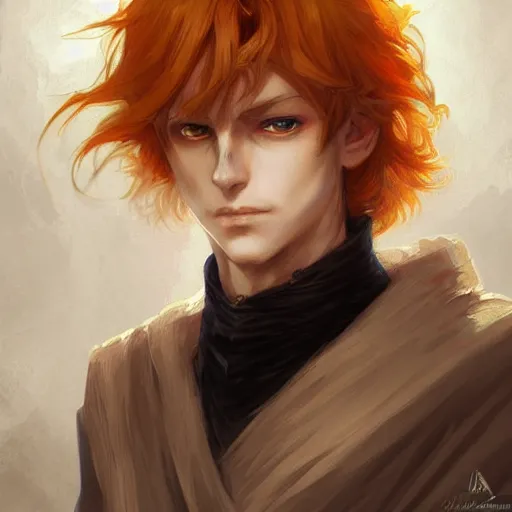 Prompt: portrait of hisoka hunter hunter, male, upper body sharp jaw yellow eyes small eyes red hair, long hair, anime, fantasy, intricate, elegant, highly detailed, digital painting, artstation, concept art, matte, sharp focus, illustration, art by artgerm and greg rutkowski and alphonse mucha