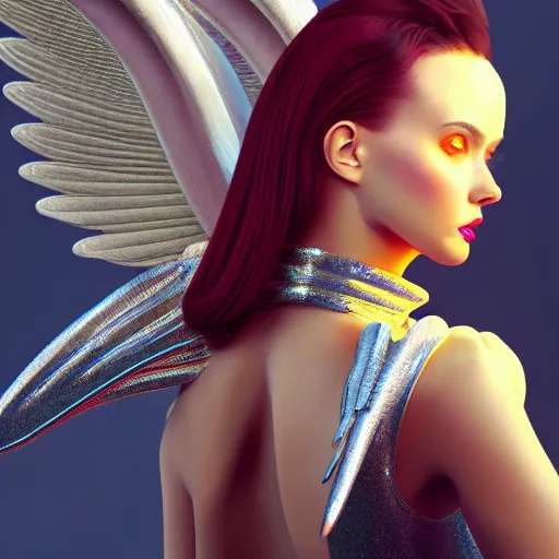 Prompt: fantasy angel with wings inspired avant - garde art, deco fashion, highly detailed, photorealistic portrait, bright studio setting, studio lighting, crisp quality and light reflections, unreal engine 5 quality render