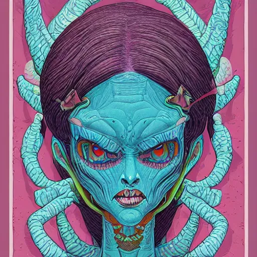 Image similar to original jean giraud digital art painting pastel goth aesthetic, creepy kawaii, highly detailed, highly intricate, tom whalen