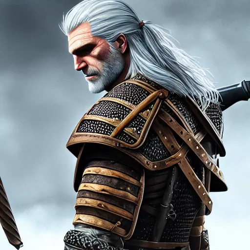 Prompt: Geralt of Rivia as GigaChad, GigaChad, 4k digital art, award-winning, masterpiece, cgsociety, artstation, hyperdetailed-n 9