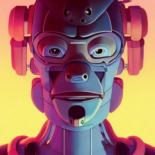 Image similar to 2 0 7 7 futurama bender portrait by charles vess and james jean and erik jones and rhads, inspired by ghost in the shell, beautiful fine face features, intricate high details, sharp, ultradetailed, 3 d octane render