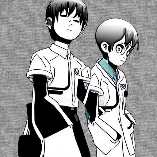 Prompt: dreams of a better life for me and shinji ikari, in the style of jamie hewlett and riyoko ikeda, 3 d render ar