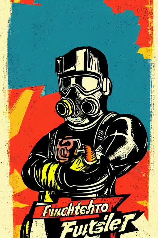 Image similar to fallout 7 6 retro futurist illustration art by butcher billy, sticker, colorful, illustration, highly detailed, simple, smooth and clean vector curves, no jagged lines, vector art, smooth andy warhol style