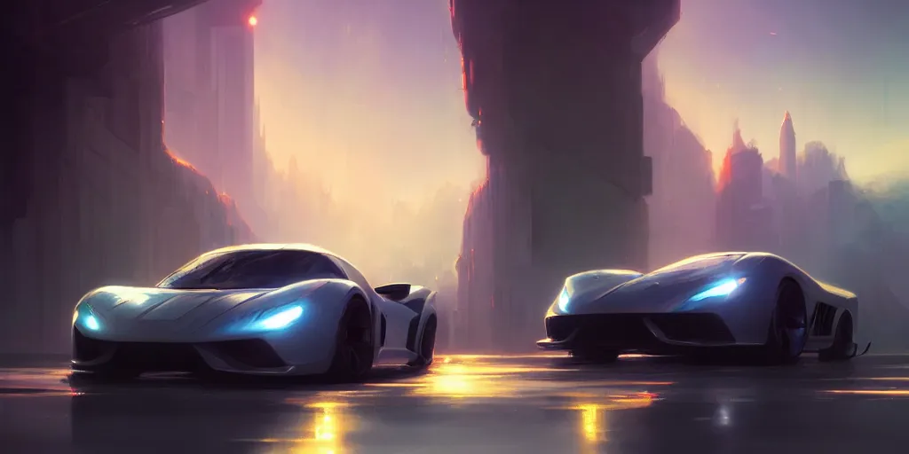 Image similar to Super car, concept art, low angle, high detail, warm lighting, volumetric, godrays, vivid, beautiful, trending on artstation, by Jordan grimmer, art greg rutkowski