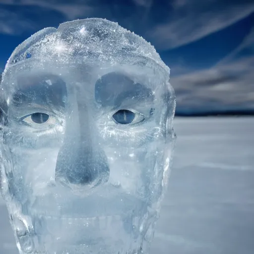 Image similar to see through clear sheet of ice sheet of ice in front of face face face behind ice face behind ice wide eyes