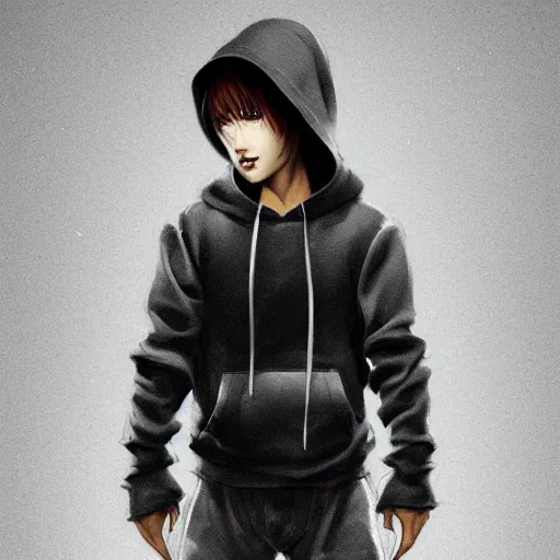 Image similar to boy wearing black hoodie, by Stanley Artgerm Lau, WLOP, Rossdraws, James Jean, Andrei Riabovitchev, Marc Simonetti, Yoshitaka Amano, ArtStation, CGSociety,