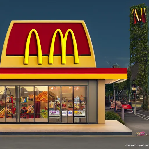 Prompt: mcdonalds, digital art, cosmic, 3 d high definition, trending on art station, photorealistic, high resolution, 8 k, octane, hyper detailed, insane details, intricate, elite, ornate, elegant trend, highly detailed and intricate, sharp focus, photography, unreal engine