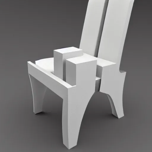 Image similar to a chair made out of marshmallow, concept art, trending on artstation 3D.