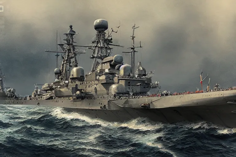 Image similar to Russian warship, hyperdetailed, cgsociety