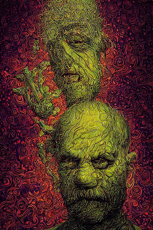 Image similar to bizarre green blacklight detailed renaissance portrait of homer simpson as a highly detailed realistic real life, dramatic cinematic lighting, 8 k, beautiful intricate painting by james r eads and tomasz alen kopera