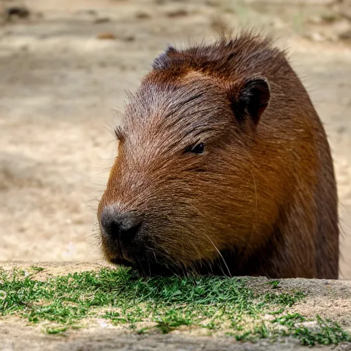 Prompt: a beautiful photo of a capybara chewing on a rtx 4 0 9 0 graphics card, eats a consumer gpu, wildlife photography, nvidia, kodak gold 2 0 0, depth of field, 2 5 mm f / 1. 7 asph lens, natural lighting, award - winning photo