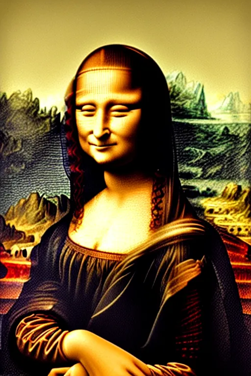 Prompt: mona lisa in the style of futurism