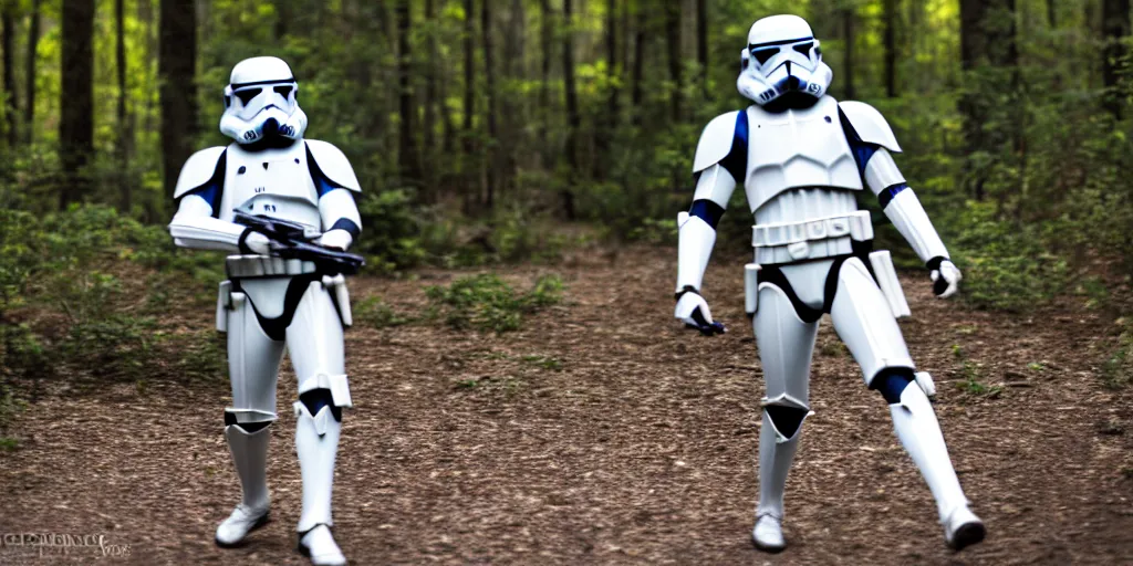 Image similar to photo of a clone trooper dancing in the wilderness, cinematic, anamorphic bokeh, 4 0 mm f / 2. 8, scenic