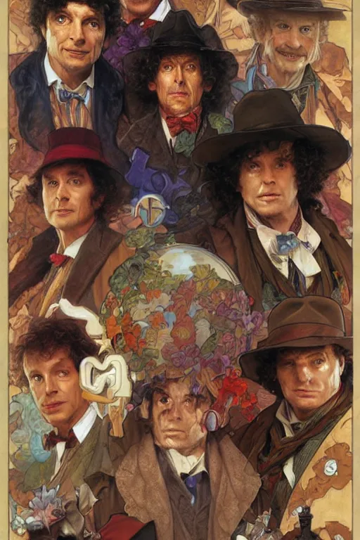 Prompt: The Fourth Doctor, Doctor Who, portrait by Stanley Artgerm Lau, greg rutkowski, thomas kindkade, alphonse mucha, loish, norman Rockwell