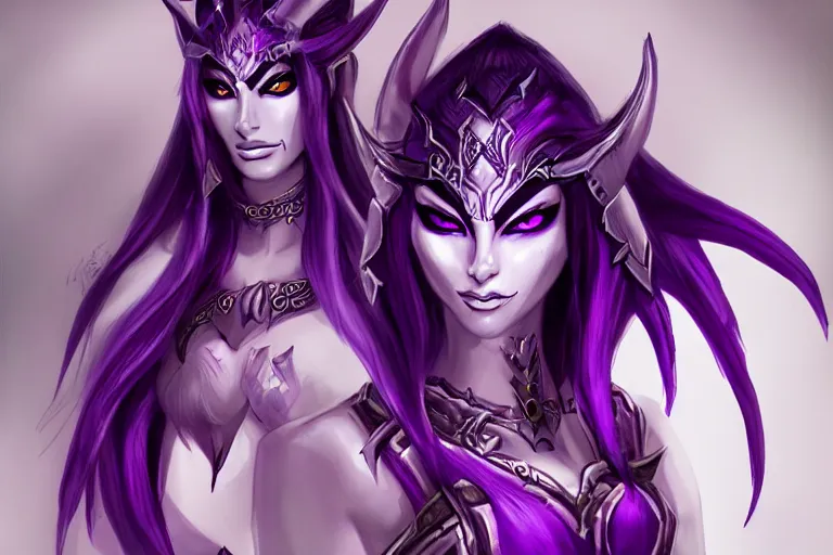 Prompt: purple warrior night elf, world of warcraft, trending on art station, fantasy, smooth