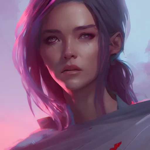 Prompt: vi from arcane photorealistic, greg rutkowski, artstation,