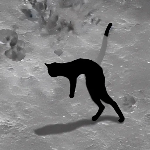 Prompt: a cat dancing flamenco on the moon