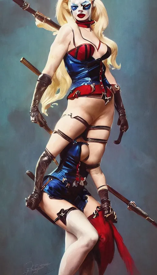 Donna Harley Quinn Pinup realistica iper dettagliata · Creative Fabrica