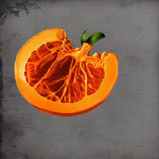 Prompt: a dissected orange, photorealistic, high contrast, ultra detailed