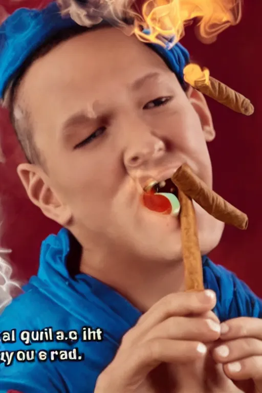 Prompt: a screenshot from a popular tiktok video of god smoking a cuban cigar