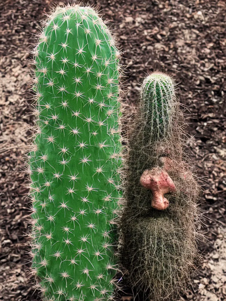 Prompt: a cactus with a beard