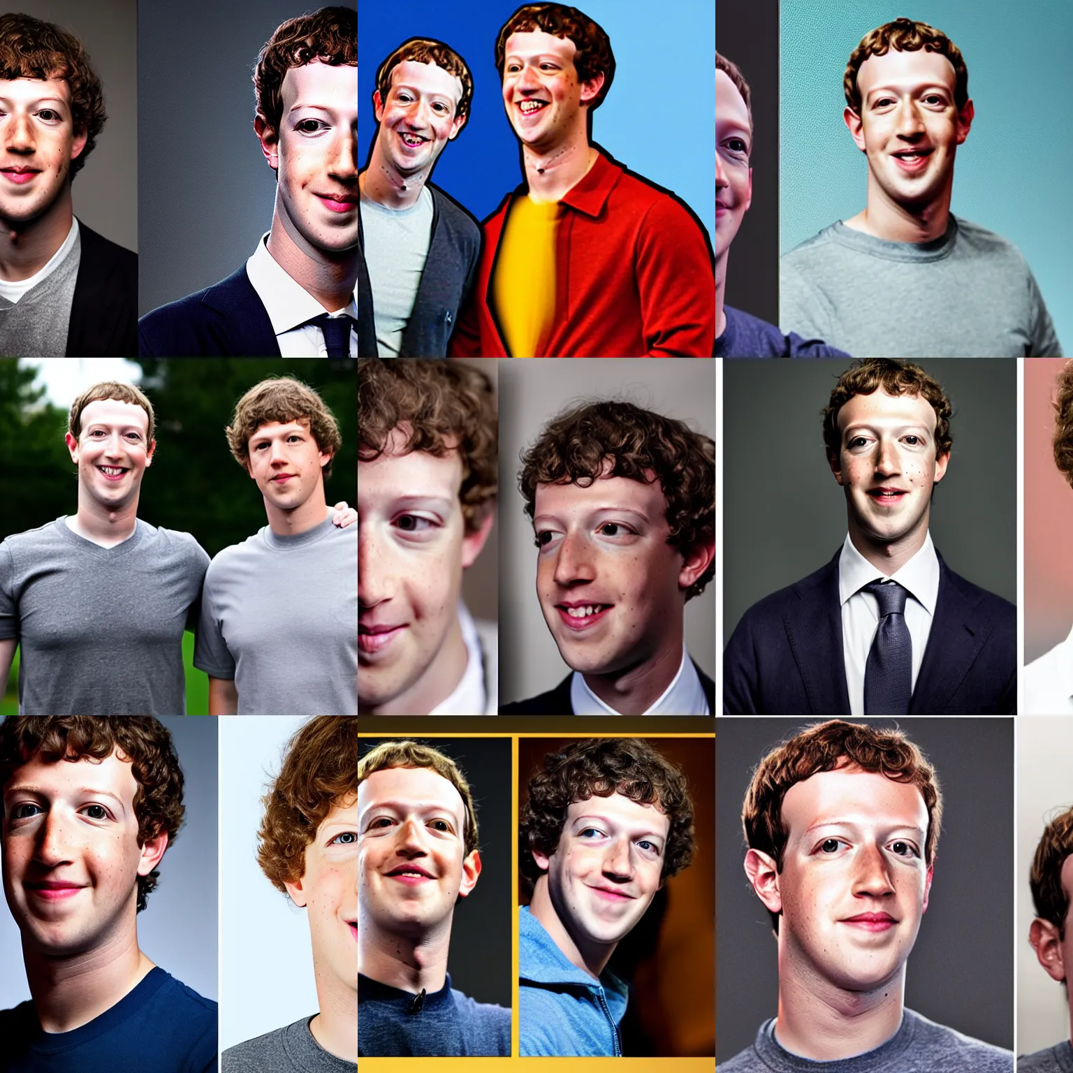 Prompt: A portrait photograph of Mark Zuckerberg with Jesse Eisenberg's face