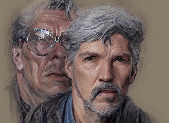 Image similar to a highly detailed geriatric portrait of stephen strange, james gurney, james jean