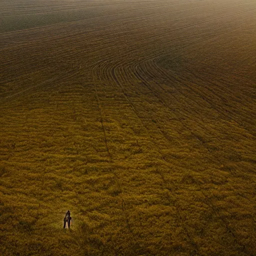 Prompt: wide angle of a field in automne in belgium by michal karcz