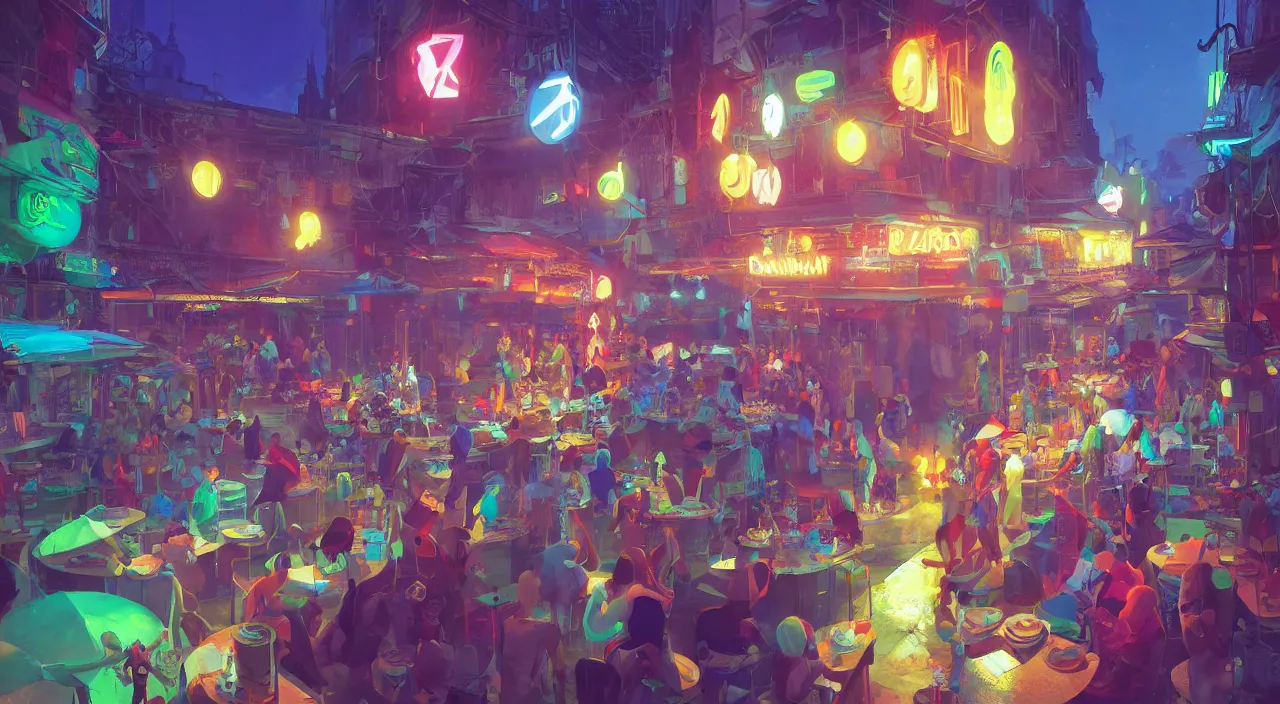 Image similar to bazaar zouk oriantal multicolorful sky shine place mosquet painting stylized digital video game icon global illumination ray tracing 8 k hd resolution, by ilya kuvshinov and cushart krentz and gilleard james