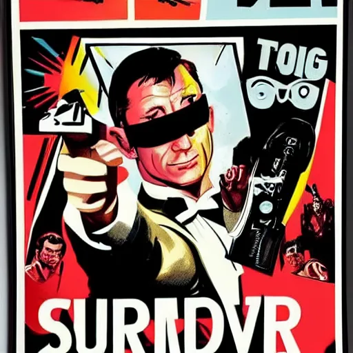 Image similar to a james bond style pulp poster illustration of wrestlers wearing a vr headset, shrugging arms, movie premiere poster, close up, portrait, dramatic, 1 9 6 0 s, highly detailed