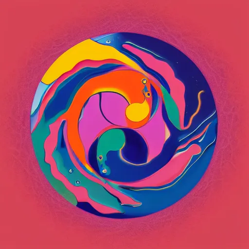 Image similar to digital illustration of yin yang flow