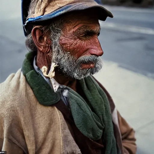 Prompt: portrait of a homeless billionaire, by Steve McCurry, clean, detailed, award winning