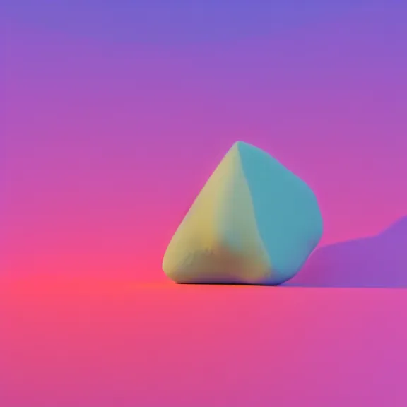 Image similar to A 3d render of several pastel colored liquid viscuous objects are melting together as a clay in a geometric shape with detailed shadow. Geometric shaped. render, low angle camera, detailed shading, vray octane, redshift. ray tracing. volumetric lighting. micro details, Hyper detailed, 8K3d, Trending on Artstation. rendered in cinema4d, Hyper realism.