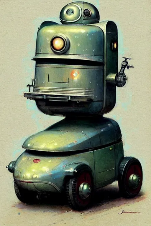 Image similar to ( ( ( ( ( 1 9 5 0 s retro future android robot delivery truck. muted colors., ) ) ) ) ) by jean - baptiste monge,!!!!!!!!!!!!!!!!!!!!!!!!!