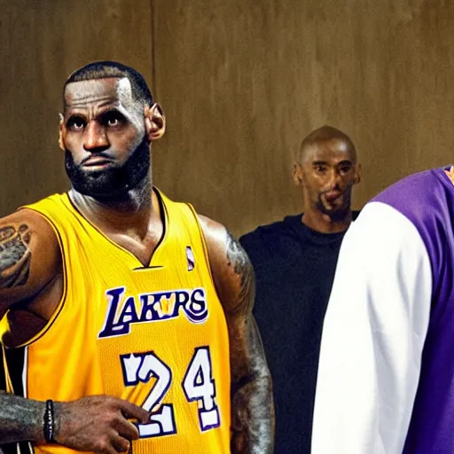 Prompt: Lebron James and Kobe Bryant in Breaking Bad